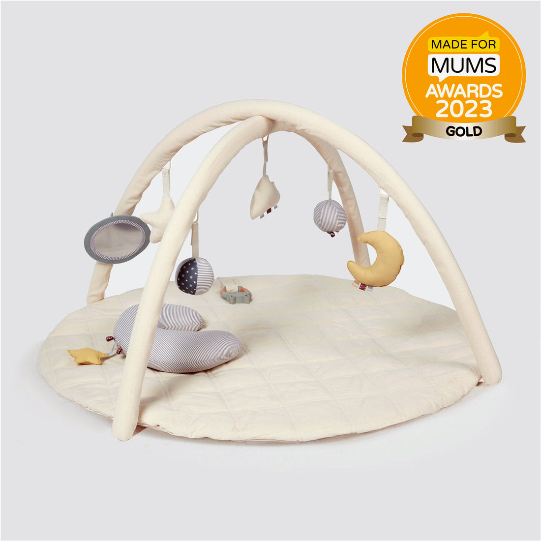 5-in-1 Organic Baby Play Mat + Tummy Time Pillow