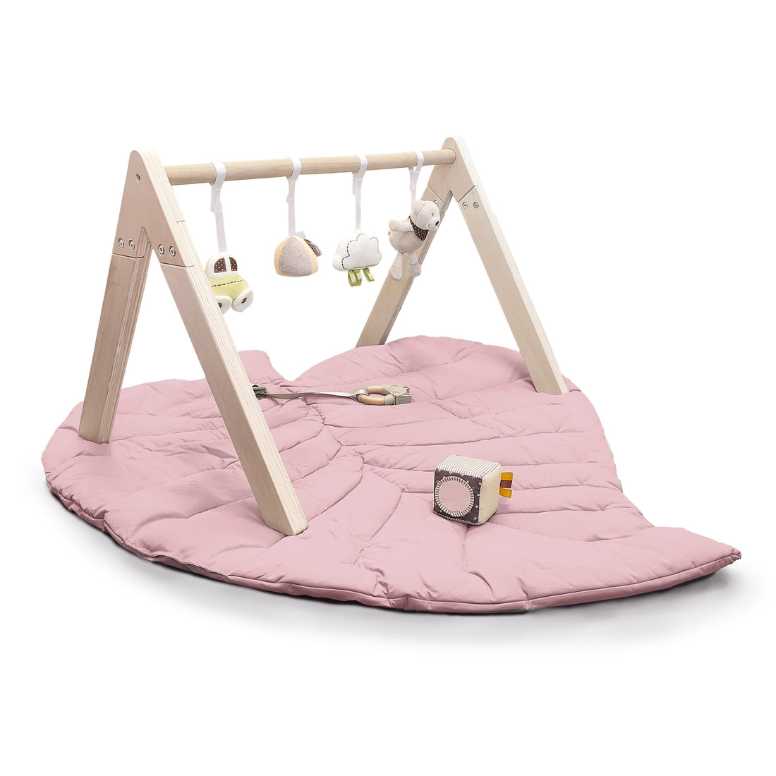 Baby Leaf Playmat with Play Gym Toy Set - Pink