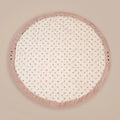 MiniDream 2-in-1 baby pink playmat laid flat, featuring a cream patterned interior and a solid pink border.