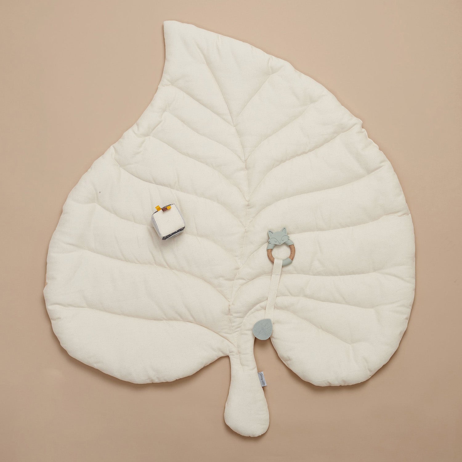 Organic Leaf Baby Play Gym Mat - White