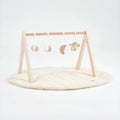 Round Play Mat with Wooden Baby Play Gym - Moon & Stars