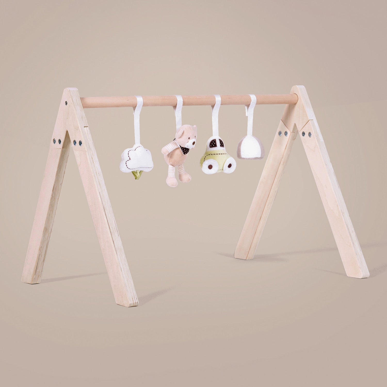 Wooden Baby Jungle Gym with Toys - Safari