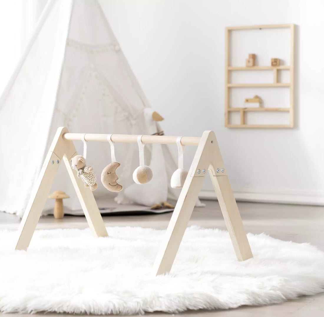 Wooden Activity Gym with Toys - Moon & Star